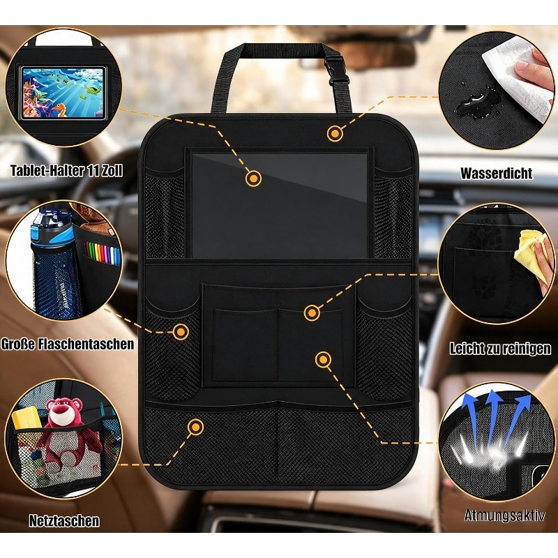 Tablet And Accessories Bag - Organizer per Sedile Posteriore Auto con