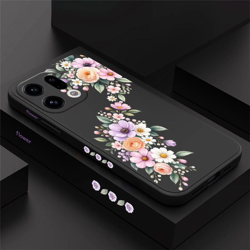Oppo Reno 12 - Custodia per telefono con motivo floreale